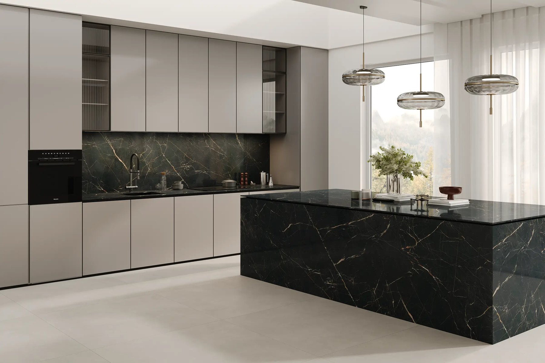 Слэб из керамогранита Anatolian Black, 83×323 см, 12 мм, матовая, фото 1