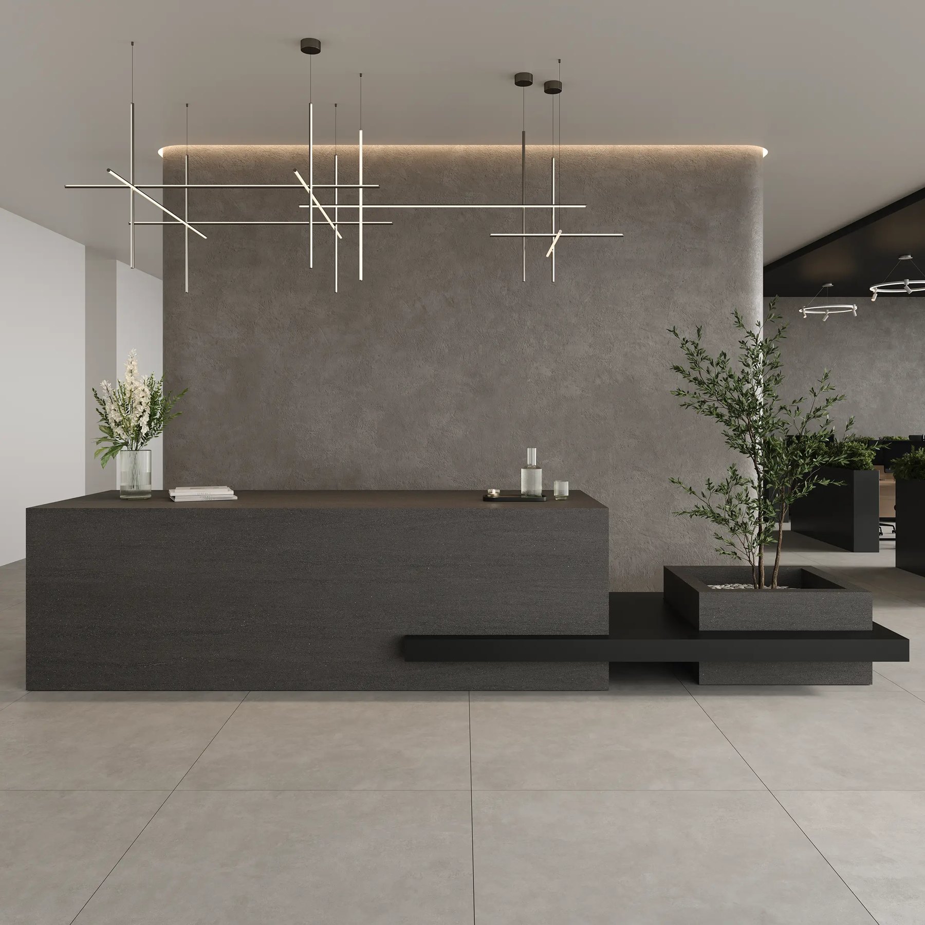 Керамогранит Basalto Anthracite, 80×160 см, 8.5 мм, матовая (SHP)