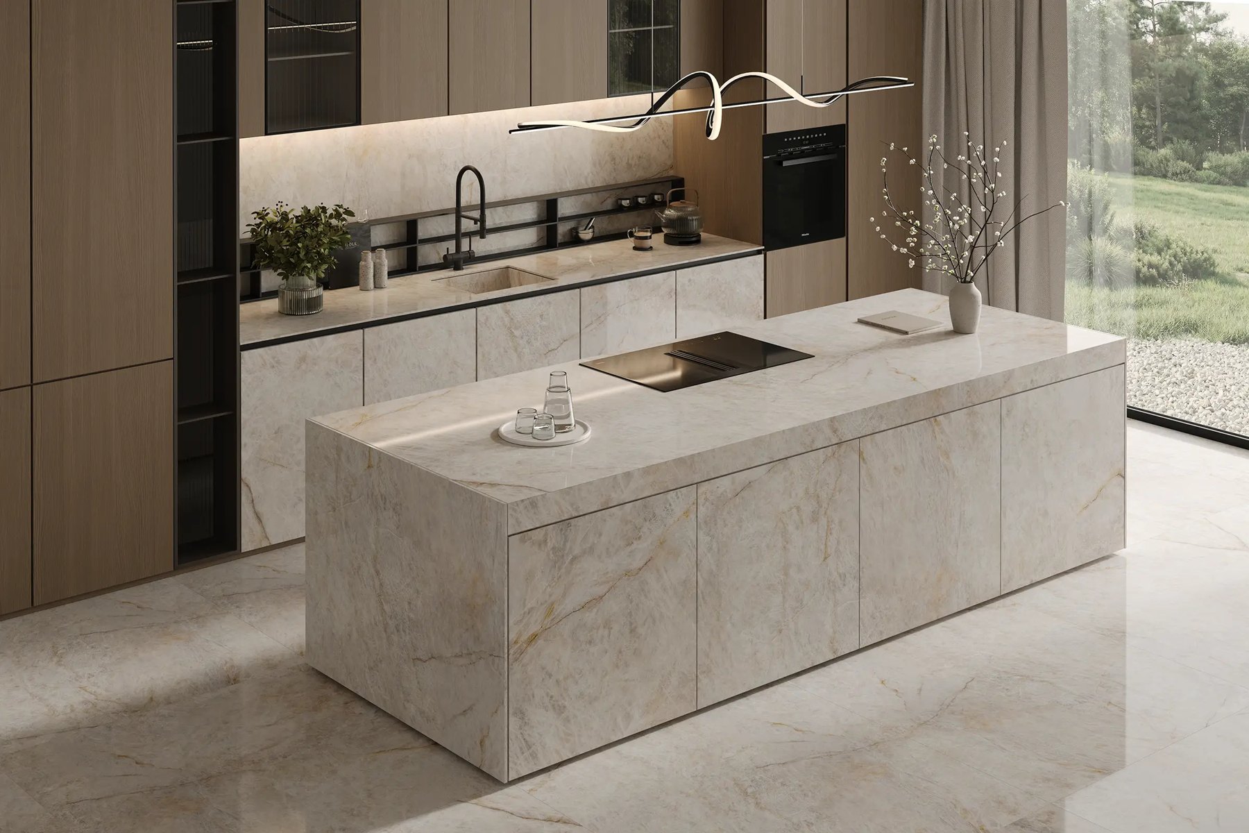 Слэб из керамогранита Crystal Luxor, 83×323 см, 12 мм, полированная, фото 2