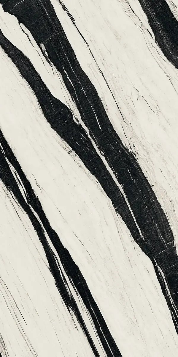 Слэб из керамогранита Panda White, 163×323 см, 12 мм, полированная
