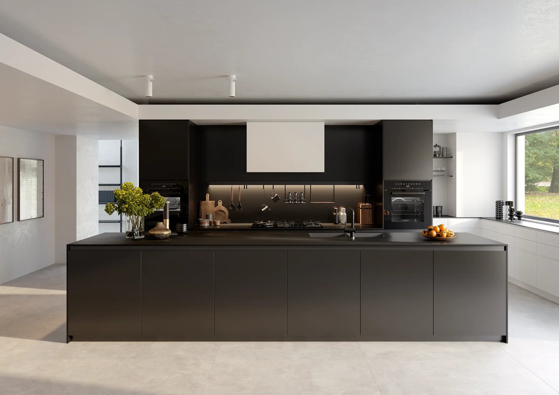 Слэб из керамогранита Solid Black, 163×323 см, 12 мм, матовая, фото 1